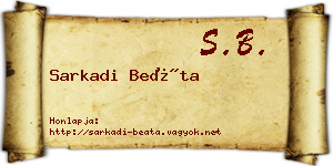 Sarkadi Beáta névjegykártya