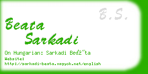 beata sarkadi business card